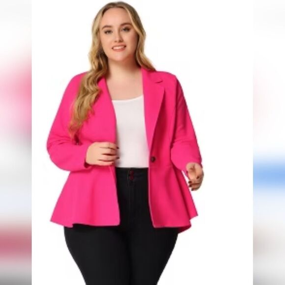 Jones Studio Separates Lined Blazer Jacket Pink 24W - Picture 6 of 6